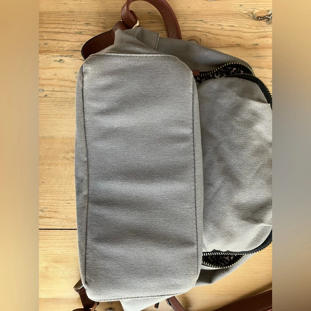 Antik Kraft Tan Canvas Mixed Media Backpack